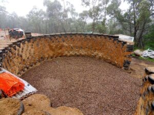 Tyre retaining walls