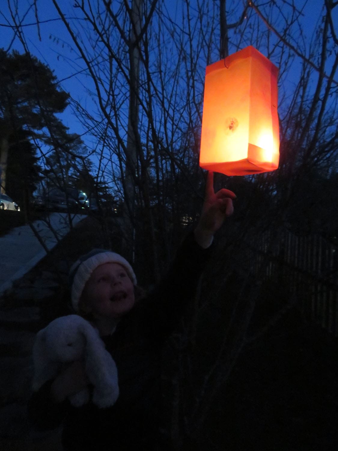 A child gazes with wonder at a glowing lantern, honouring the sacred rhythm of winter and communal light.
