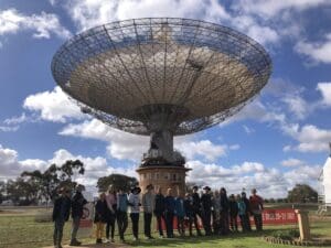 Kindlehill students honour local history and connection to land beneath the Parkes radio telescope on their camping trip.