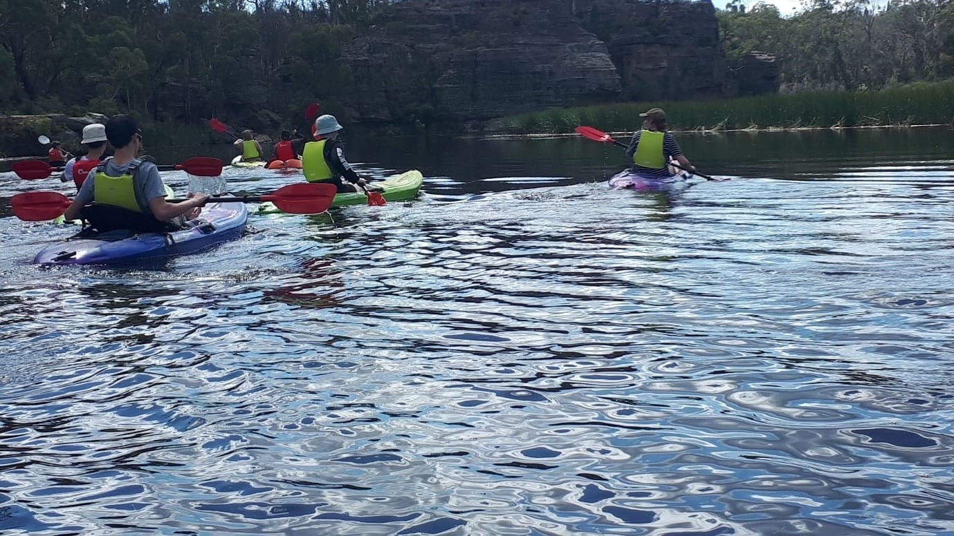 Kindlehill students build community and resilience while kayaking at Ganguddy, deepening their connection to ancient Wiradjuri Country.