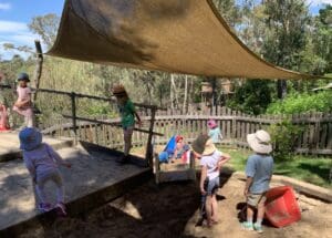 Kindlehill students cultivate connection and wonder through collaborative play within their sheltered Blue Mountains bushland schoolyard.